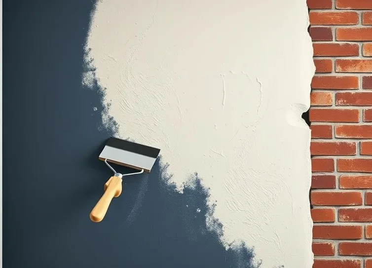 Application d'un enduit décoratif à la lisseuse sur un mur